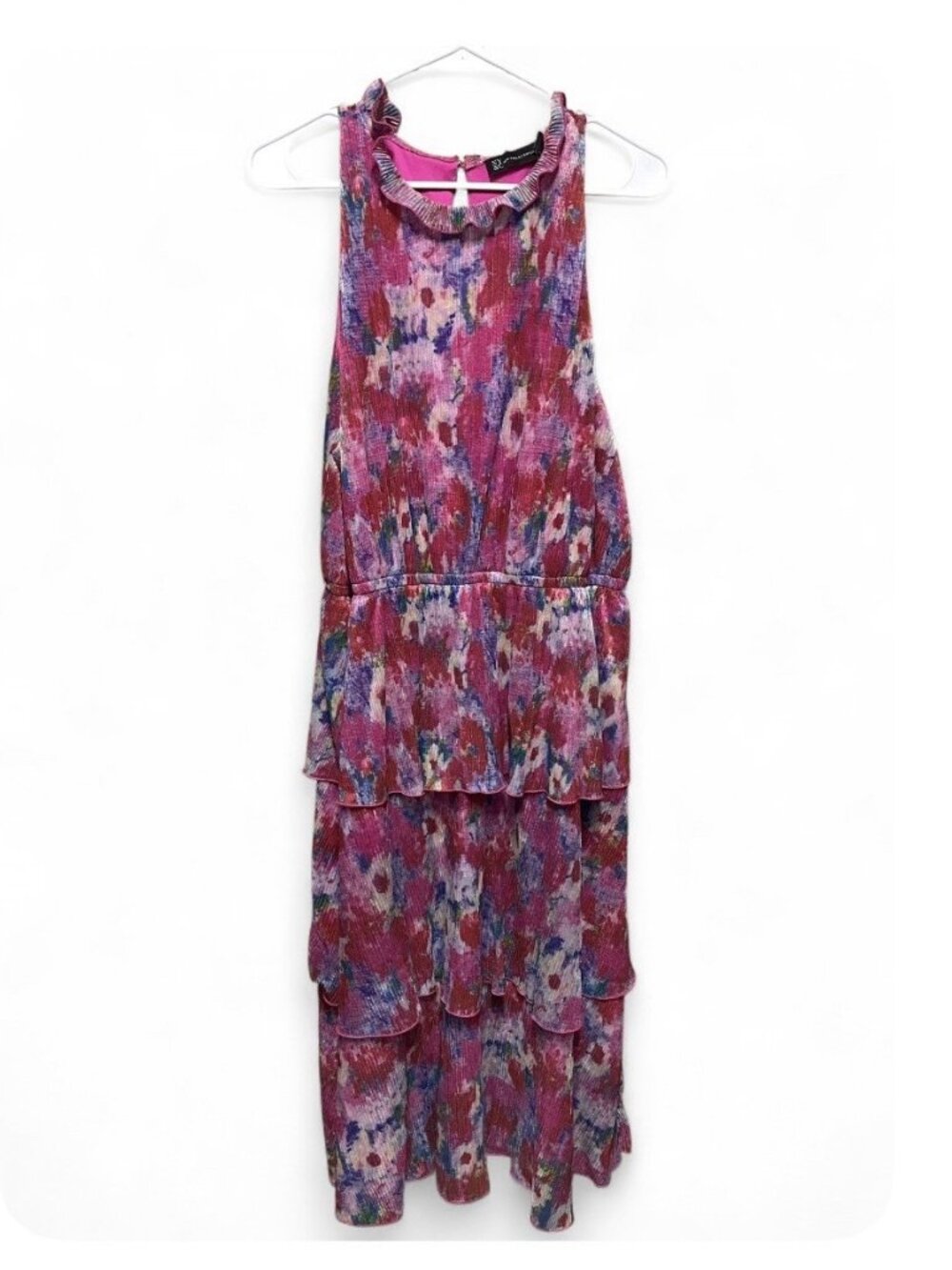 New York & Co. Colorful Tiered Maxi Dress Party Wedding Guest Ruffle Girly, XL